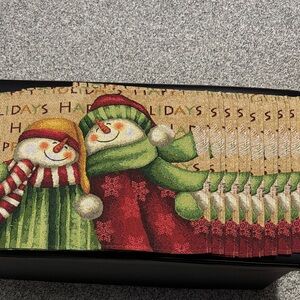 Festive Snowman Holiday Tapestry Placemats Set of 8